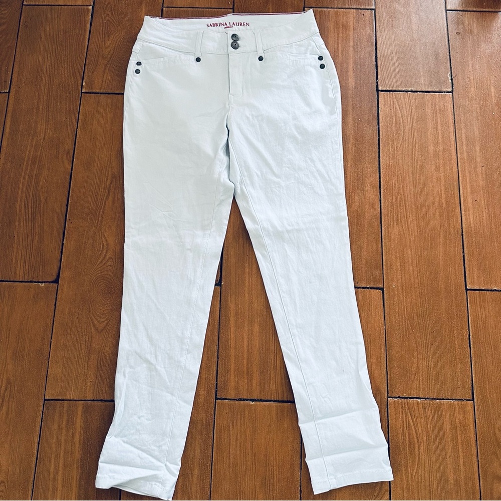 Sabrina Lauren White 3% Spandex Ankle Pants Women's Size 10